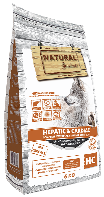 Natural Greatness Hepatic & Cardiac, suha veterinarska dieta za pse — uradni packshot